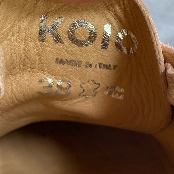 $295 Koio Capri Fiore Pink Leather Italian Lace Up Low Top Sneakers 38 Fiore - Picture 9 of 15